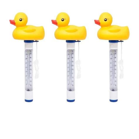 Lot de 3 thermomètres flottants pour piscine avec corde résistant aux