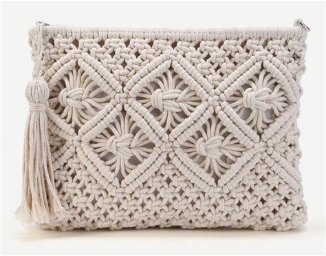 Crochet Clutch Bag With Tassel Knittting Crochet