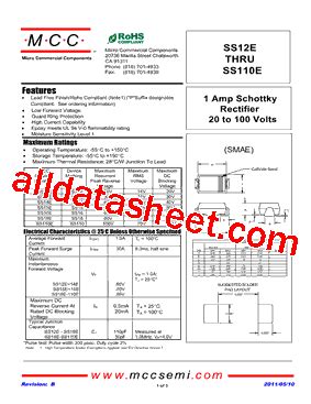 SS13E Datasheet PDF Micro Commercial Components