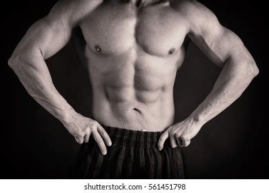 healthy muscular young man stock photo  shutterstock