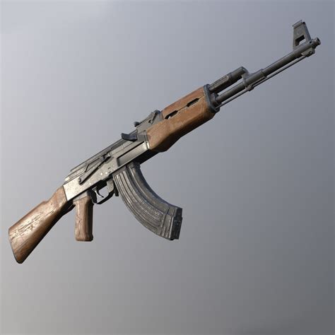 3d Model Lowpoly Kalashnikov Ak 47 Assault Rifle Vr Ar Low Poly