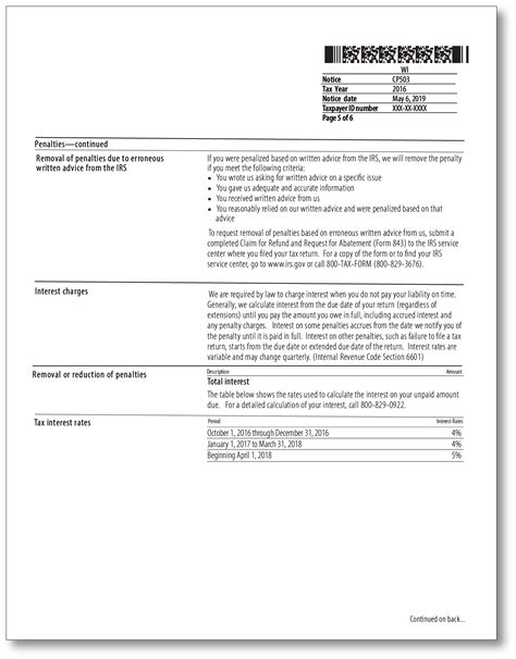 Irs Audit Letter Cp503 Sample 1