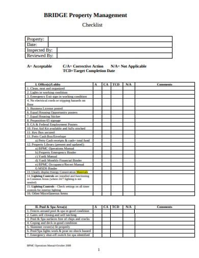 10+ Property Management Checklist Templates in PDF