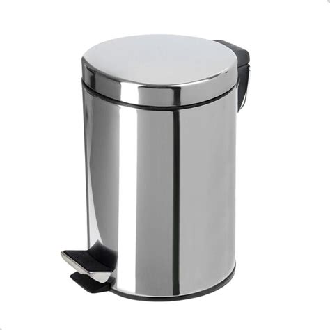 Lixeira Inox 5 Litros Pedal Emborrachado Balde Interno Em Casa