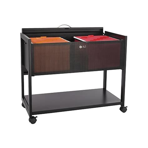 Safco Metal Mobile File Cart With Lockable Wheels Black 5353bl Staples