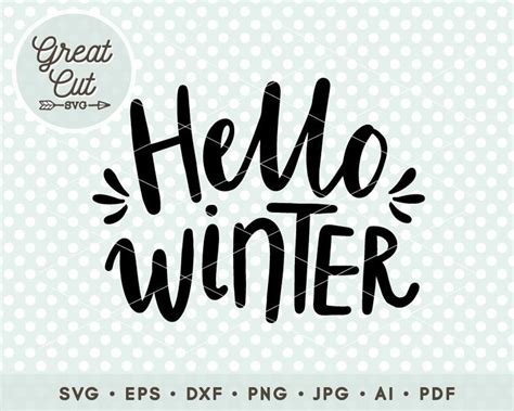 Hello Winter Svg Merry Christmas Svg Christmas Clipart Christmas Svg