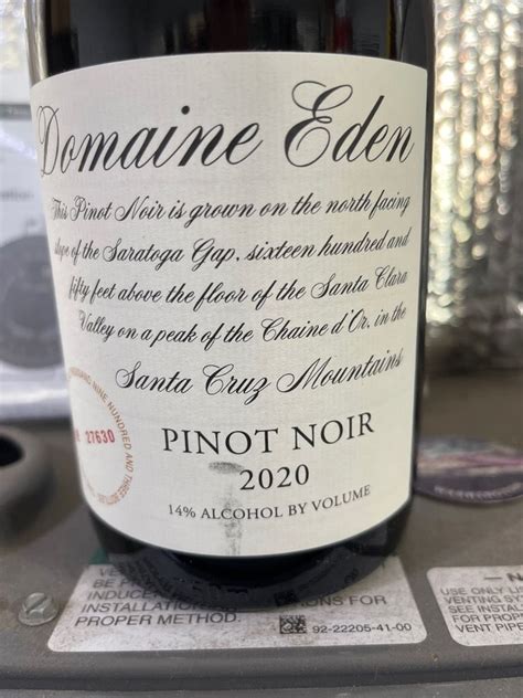 2020 Mount Eden Vineyards Pinot Noir Domaine Eden USA California