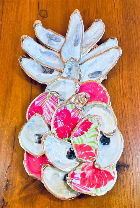 Oyster Shell Pineapple Wall Art Pineapple Pineapple Decor Coastal