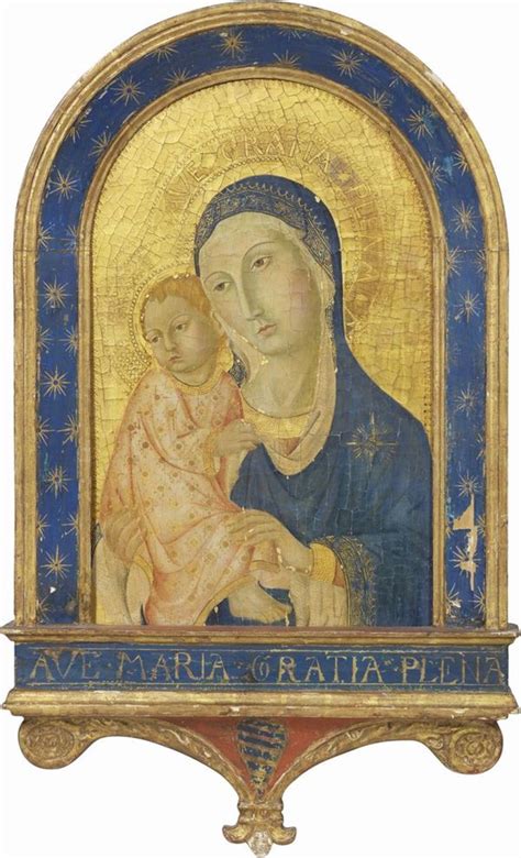 Ignoto Del XIX Secolo Madonna Col Bambino Tempera Su Tavola A Fondo