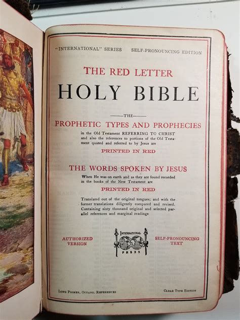 Holy Bible Red Letter Edition C 1905 Illistrated Etsy