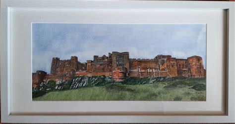 Bamburgh Castle Northumbria Original Watercolour And Ink Painting