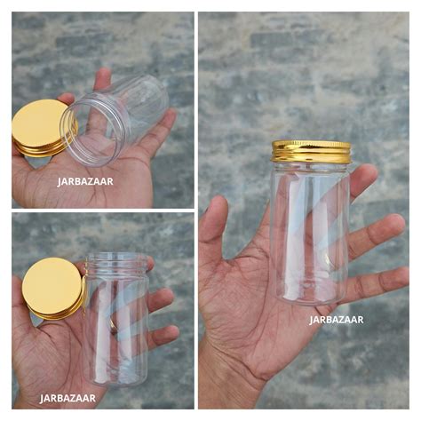 Ml Long Pet Jar With Metal Caps Jarbazaar