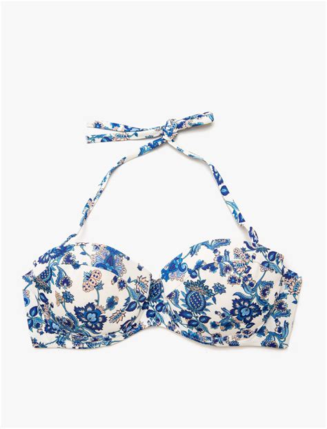 Mavi Kadın Kadın Mix Match Çiçek Desenli Bikini Üst YAK BM Koton