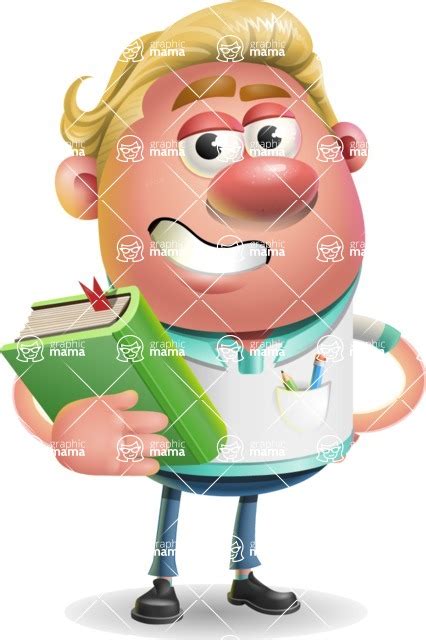 Blonde Hair Man Cartoon Vector 3d Character Book 3 Graphicmama