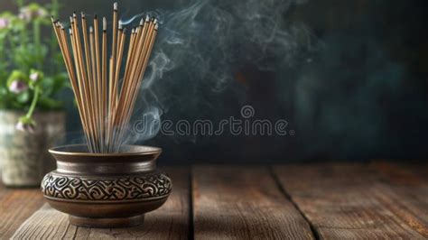 Burning Aromatic Incense Sticks Incense For Praying Buddha Or Hindu