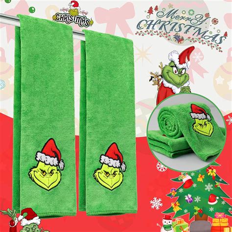 Seayi Grinch Christmas Decor Christmas Grinch Kitchen Towels Kitchen Dish Towels Grinch