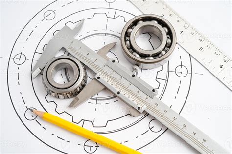 Engineering tools and mechanical industrial with vernier caliper and
