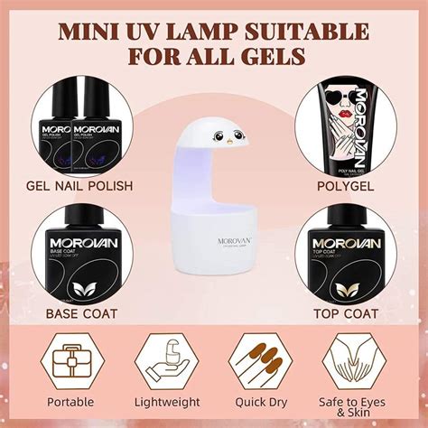 Morovan Poly Gel Nail Kit With U V Lamp 5 Colors Poly Nail Gel Kit