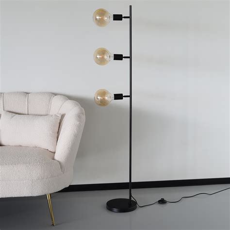 Industriële vloerlamp Eden zwart AQ Living