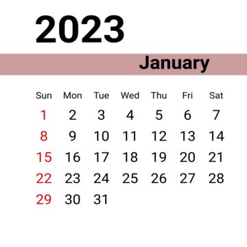 2023 January Month Calendar, Calendar, New Year, 2023 PNG Transparent Clipart Image and PSD File ...