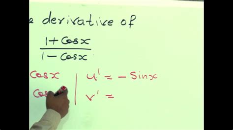 Quotient Rule Of Differentiation Youtube