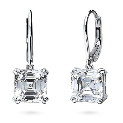 BERRICLE Sterling Silver Solitaire 6 Carat Asscher Cut Cubic Zirconia