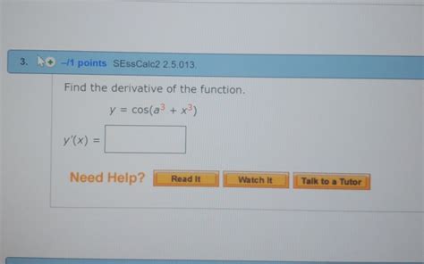 Solved Points Sesscalc Find The Derivative Of Chegg