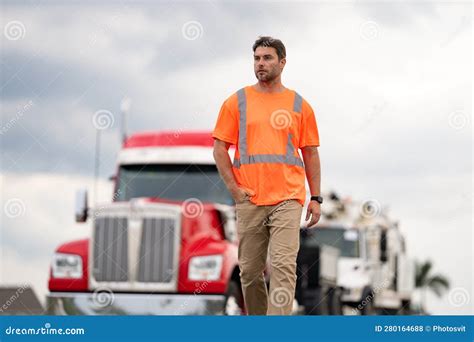 Truck Driver Represents Logistics. Image of Truck Driver with Logistics Concept. Stock Photo ...