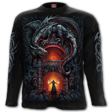 Spiral Direct Dragon S Lair Herren Langarm Totenk Pfe Reaper T Top