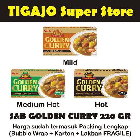 Jual S B GOLDEN CURRY 220 Gr Mild Medium Hot Hot Japanese Curry Shopee Indonesia