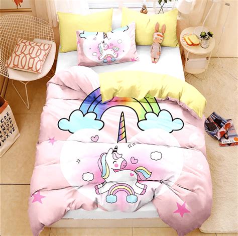 HOUSSE COUETTE LICORNE ARC EN CIEL N 3 Licorne Magique Shop