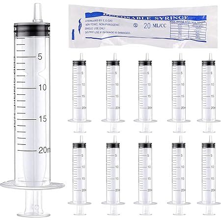 Amazon 10 Pack 20ml Plastic Syringe Liquid Measuring Syringe Tools