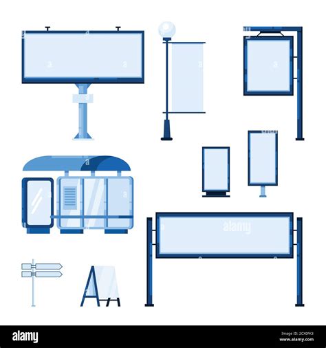 Stra E Au Enwerbung Vektor Flache Design Elemente Leere Plakatw Nde