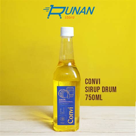 Sirup Rum 750 Ml Convi Drum Gourmet Syrup Premium 750ml Sirup Rasa Rum