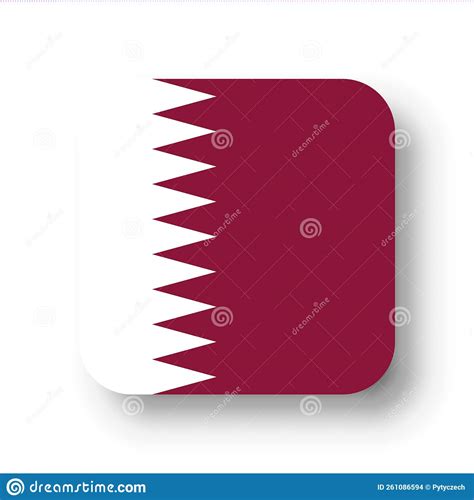 Rounded Square Vector Flag Of Qatar Stock Illustration Illustration