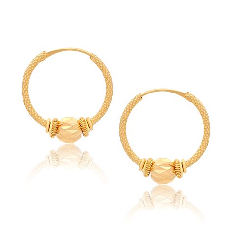 22k Gold Frosted Hoop Earrings 315g Queen Of Hearts Jewelry