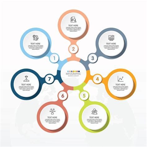 Basic Circle Infographic Template With 7 Steps Process Or Options