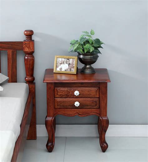 Buy Clifford Sheesham Wood Bedside Table In Scratch Resistant Honey Oak