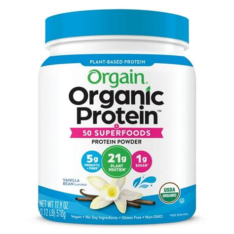 Orgain Organic Protein Superfoods Powder 21g Protein Vanilla Bean 112 Lb