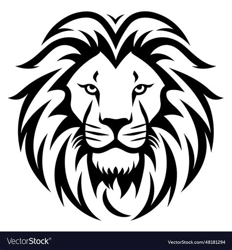 Beautiful lion silhouette Royalty Free Vector Image