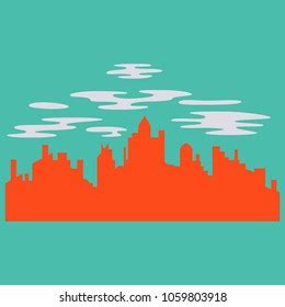 Night City Vector Illustration Dark Urban Stock Vector Royalty Free