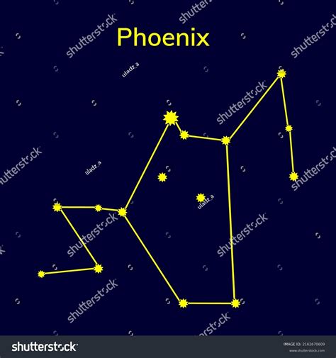 Constellation Phoenix On Blue Background Stock Vector Royalty Free