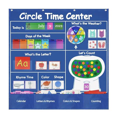 Circle Time Center Classroom Pocket Charts Teaching Pocket Chart Calendar Learning Shape Color