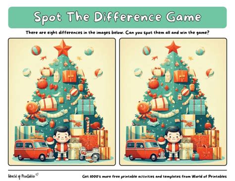 Christmas Spot The Difference Games World Of Printables