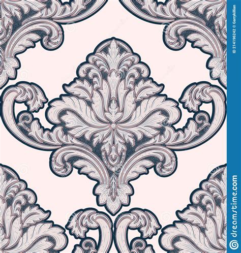 Damask Seamless Pattern Element Vector Classical Luxury Old Fashioned