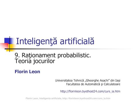 Pdf Inteligenta Artificiala Retele Bayesiene Teoria Evidentelor