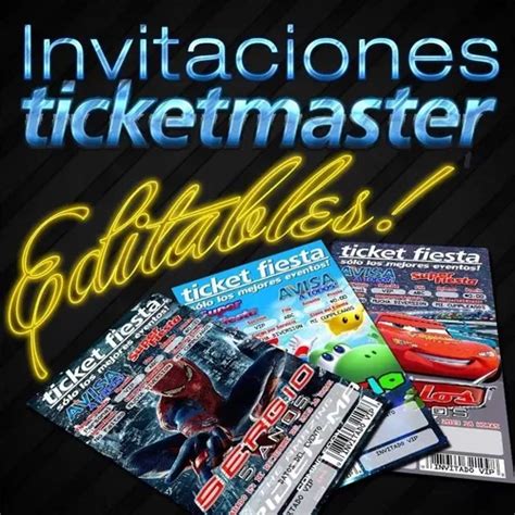 Kit Imprimible Invitacion Fiesta Infantil Ticketmaster 300 Meses Sin