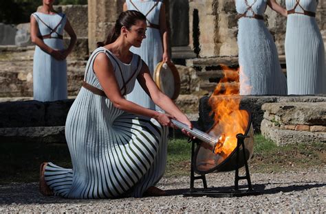 Olympic Flame For Beijing Winter Olympic Games Lit In Greece