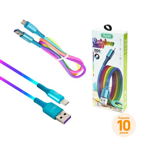 Paquete De Cables Usb A Tipo C M Multicolor Buytiti