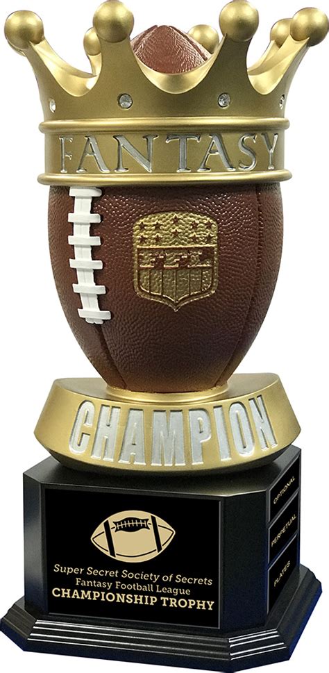 Crown of Champions Fantasy Football Trophy on Monument Base - Trophy Depot